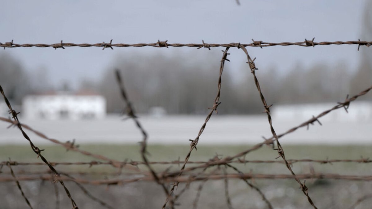 Stacheldrahtzaun am Konzentrationslager Dachau (Archivbild) | Bild: BR/Tellux-Film GmbH/Tobias Tempel Stacheldrahtzaun am Konzentrationslager Dachau (Archivbild)