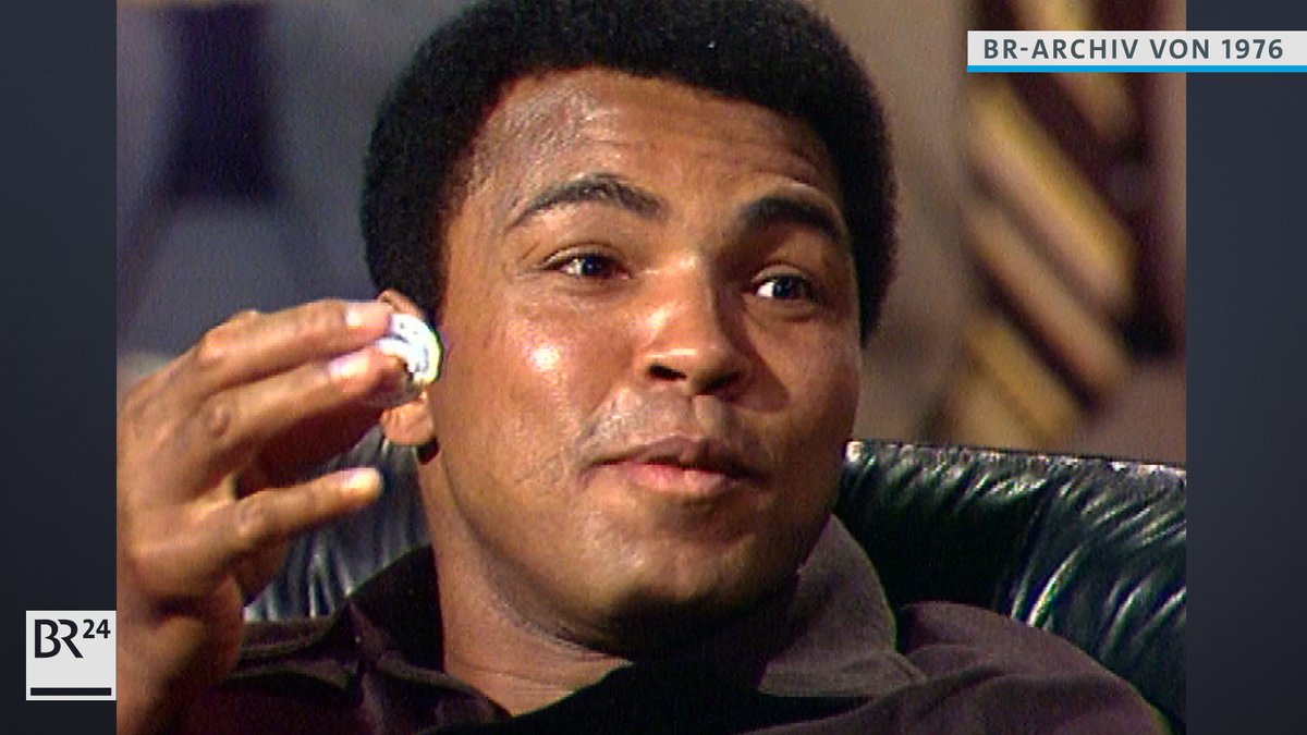 Muhammad Ali in einem Sessel sitzend in der Abendschau