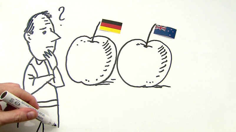Lieber den regionalen Apfel oder doch den Import-Apfel aus Neuseeland? Was ist besser für's Klima? 