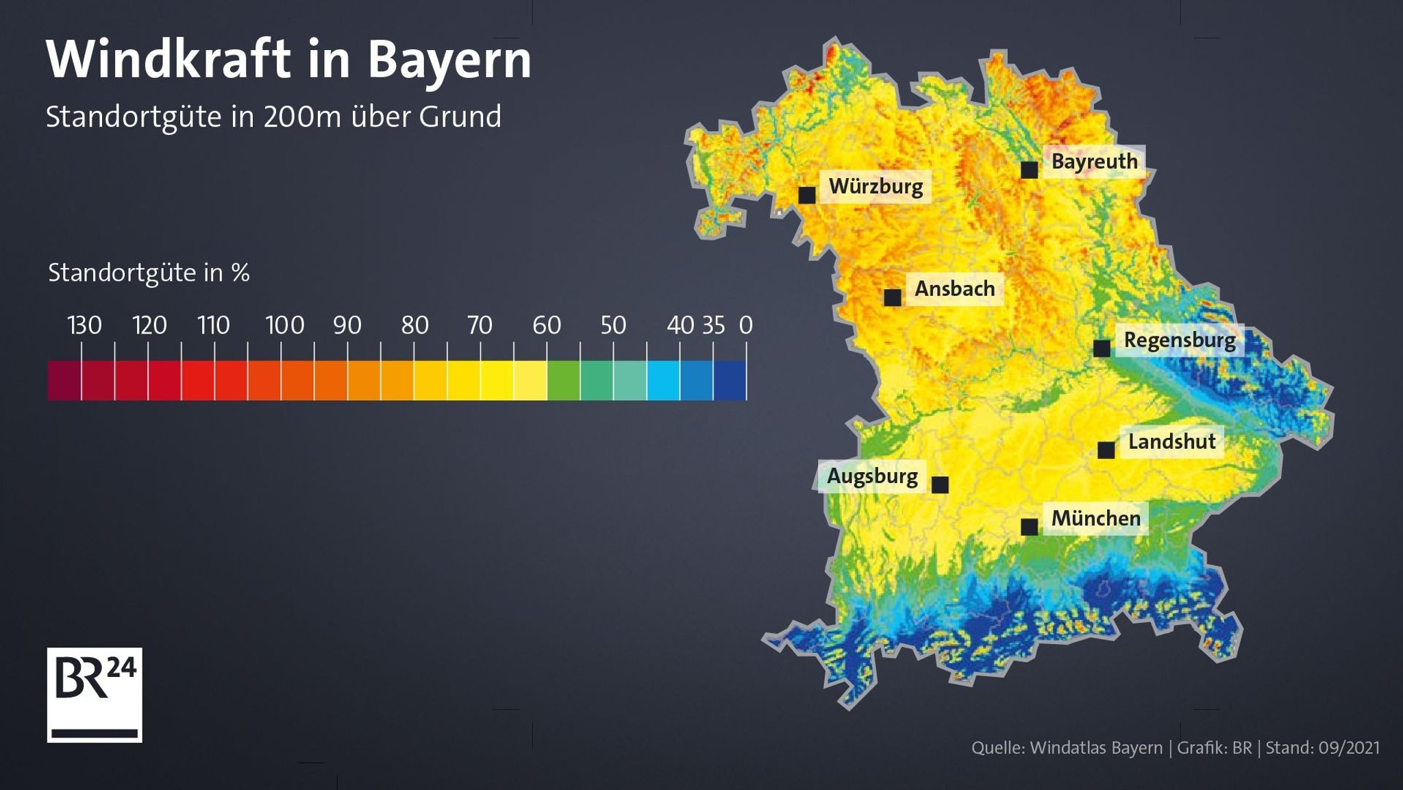 Windatlas Bayern