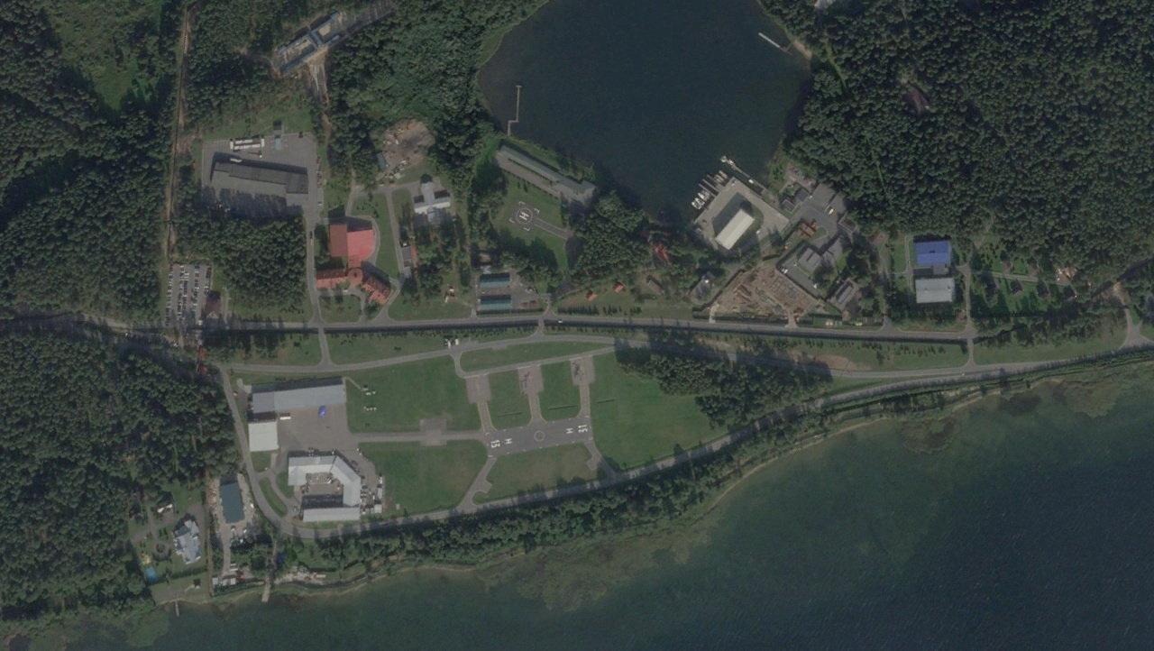 Luftaufnahme der Residenz von Russlands Präsident Wladimir Putin in der Region Nowgorod.