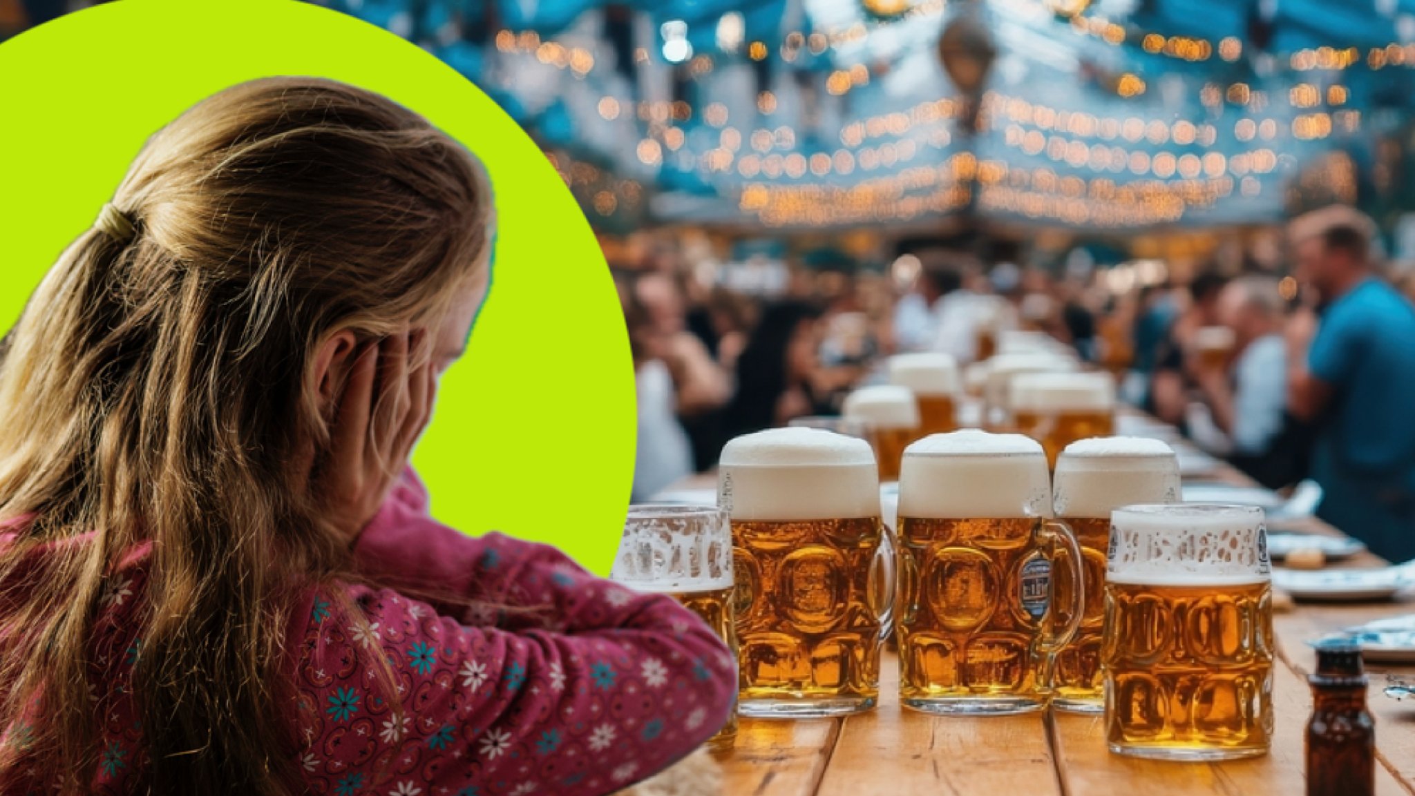 Fotomontage: Eine Jugendliche vor einem Tisch mit Biergläsern | Bild: picture alliance / photothek.de | Kira Hofmann stock.adobe.com/keetazalay Fotomontage: Eine Jugendliche vor einem Tisch mit Biergläsern
