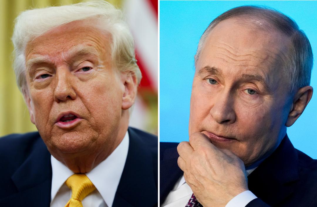 US-Präsident Donald Trump (l) und der russische Präsident Wladimir Putin