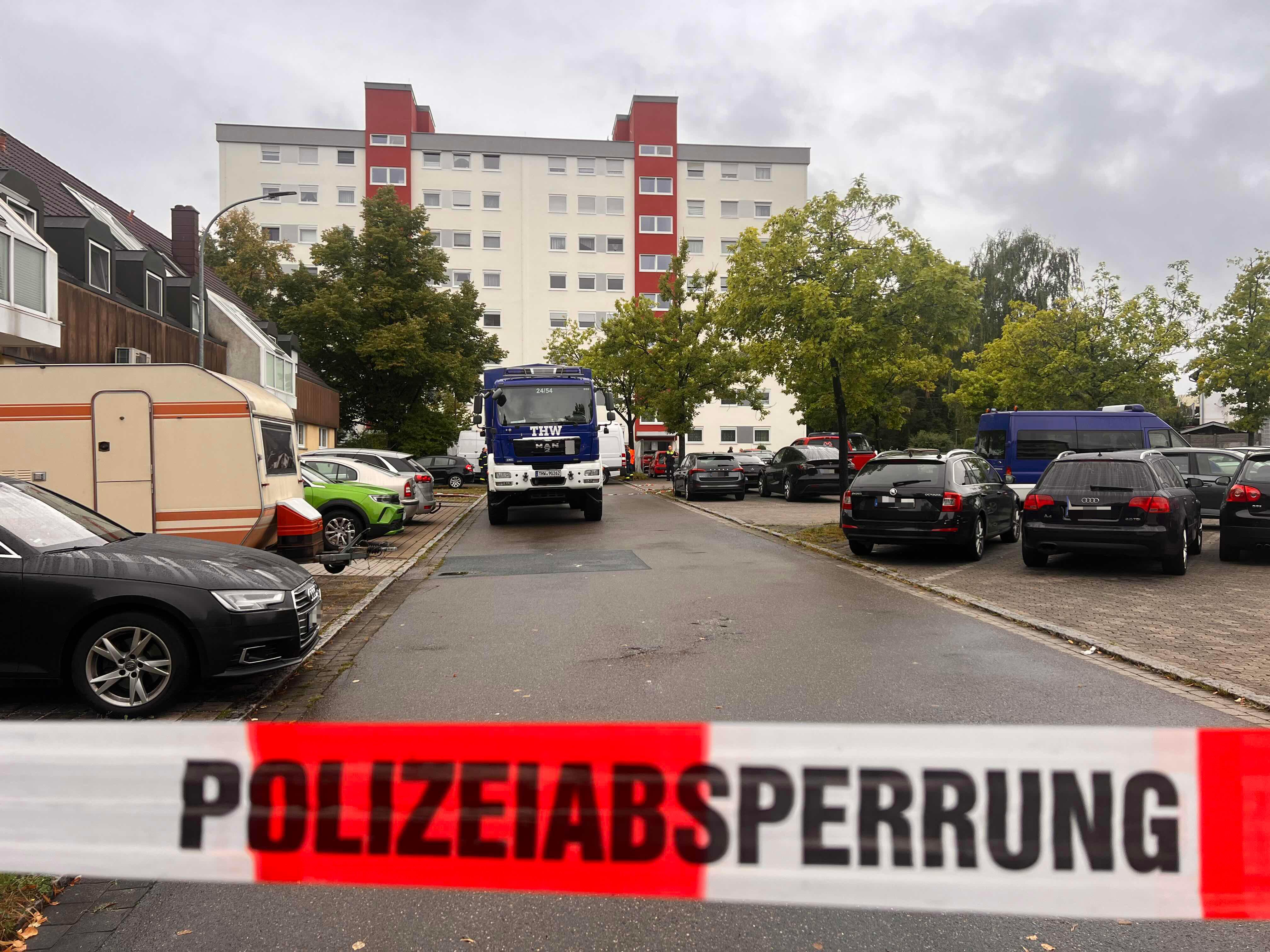 Polizeiabsperrung am Tatort in Schwabach