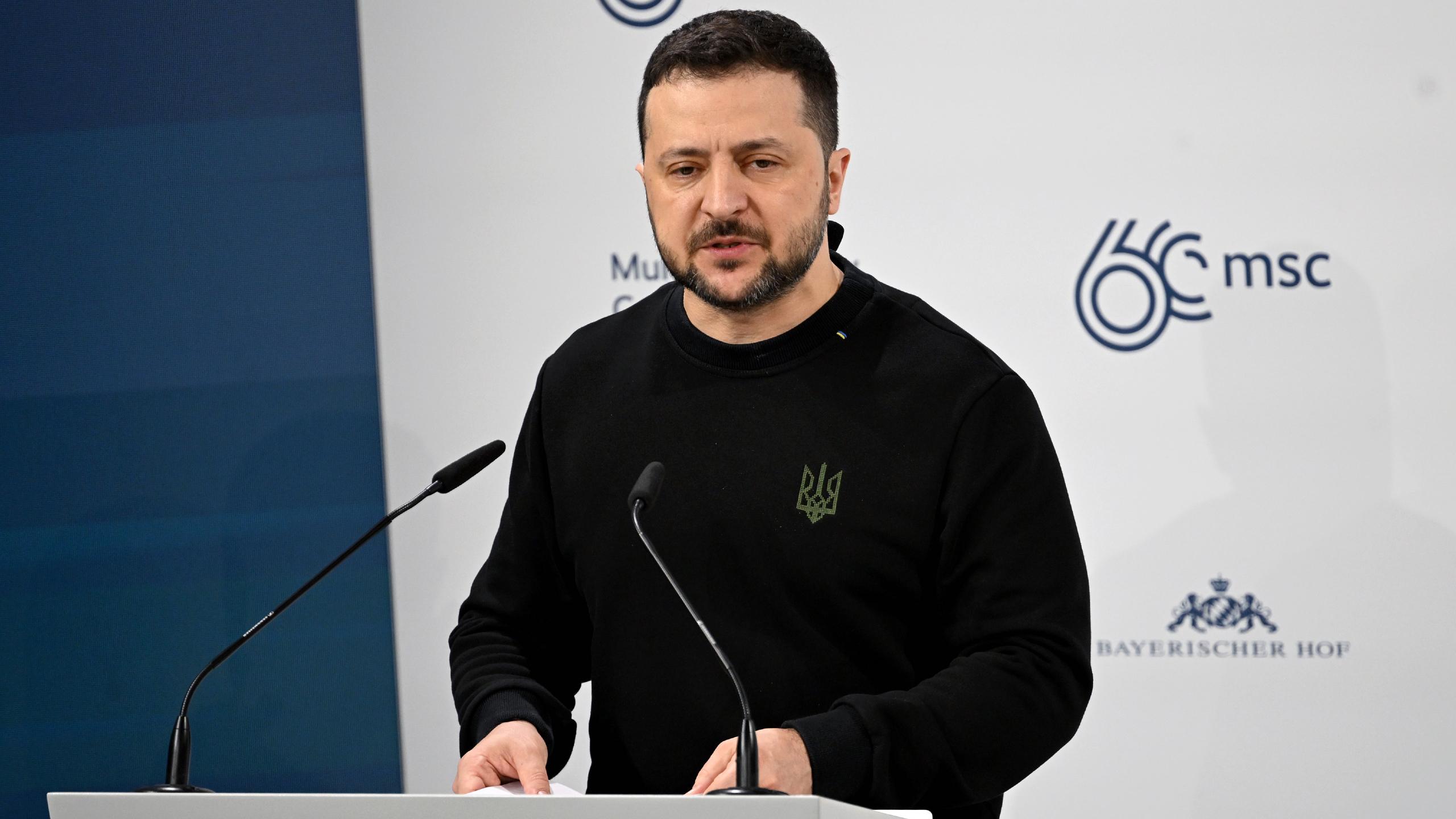 Wolodymyr Selenskyj, Präsident der Ukraine, spricht während der 60. Münchner Sicherheitskonferenz (MSC).