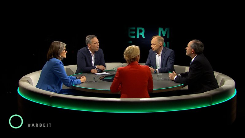 Ausschnitt Münchner Runde vom 28.5.2025: Mehr Arbeit, weniger Feiertage – So raus aus der Wirtschaftskrise? | Bild: BR Ausschnitt Münchner Runde vom 28.5.2025: Mehr Arbeit, weniger Feiertage – So raus aus der Wirtschaftskrise?