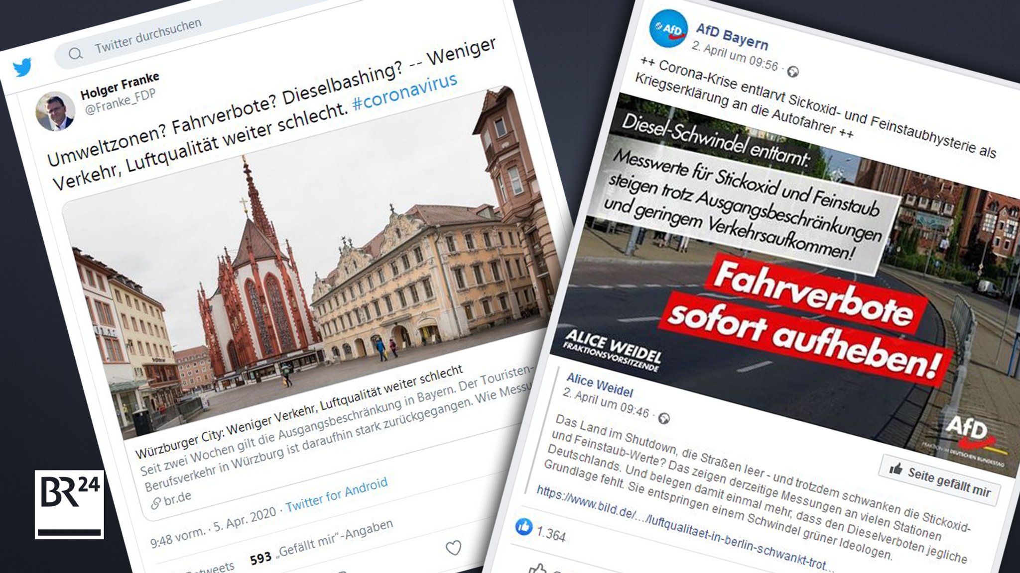 Social-Media-Posts mit Zweifeln an Diesel-Einschränkungen