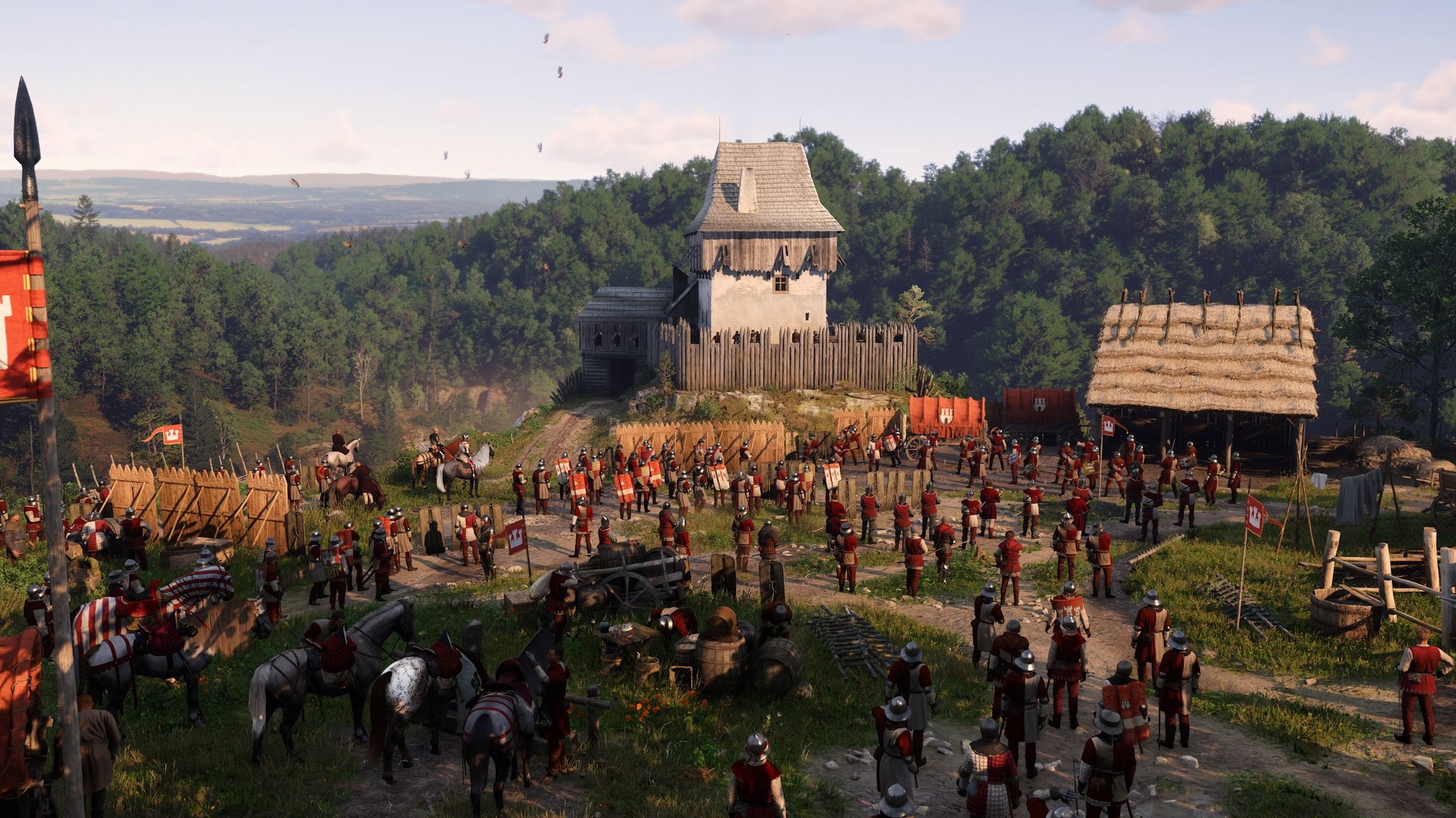 In dem Bildausschnitt aus "Kingdom Come: Deliverance 2“ sieht man die detailgetreue Rekonstruktion einer Szenerie aus dem Mittelalter.