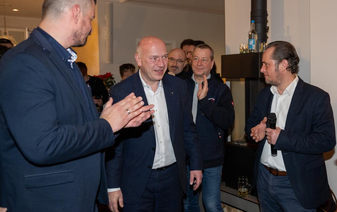 11.02.2024, Berlin: Kai Wegner (M, CDU), Regierender Bürgermeister von Berlin, kommt zur Wahlparty seiner Partei im Kochwerk im Bezirk Pankow.