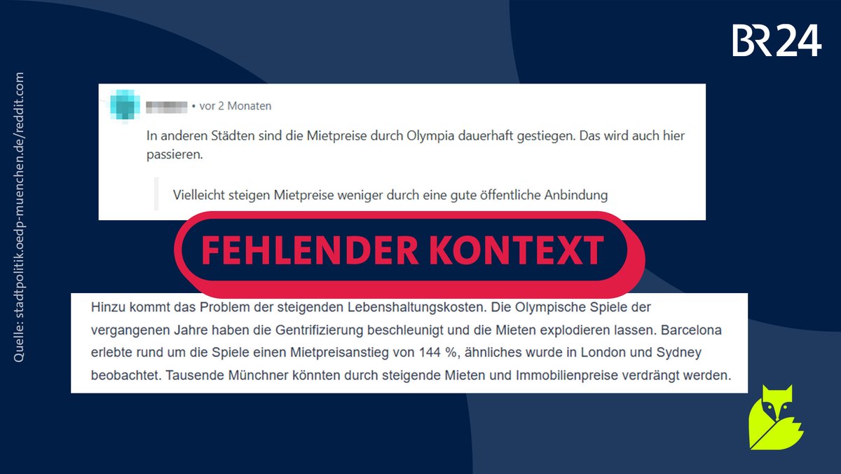 Screenshots mit Behauptungen, darüber der Stempel "Fehlender Kontext".