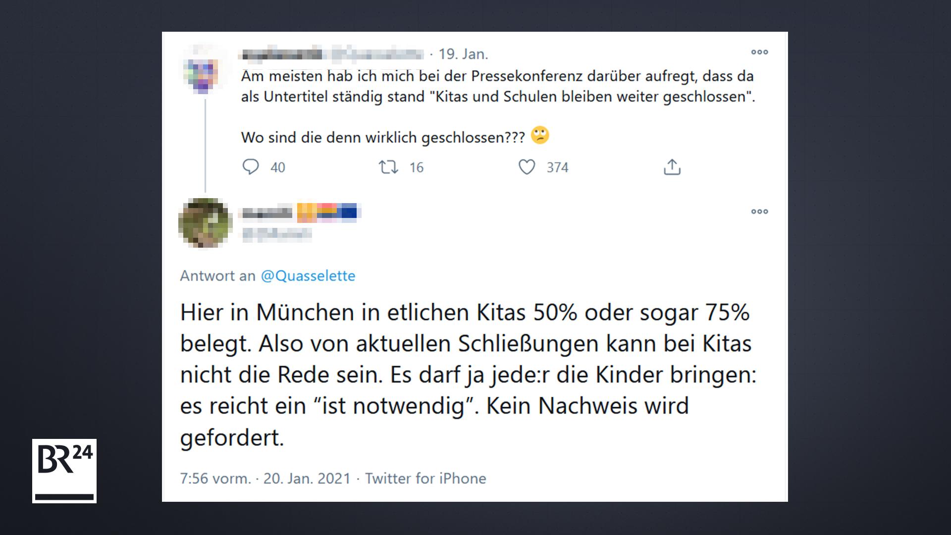 Image accompanying In München sind die Kitas trotz Lockdown zu 50 oder sogar 75 Prozent ausgelastet. Ein Nachweis für den Anspruch auf Notbetreuung muss nicht erbracht werden.