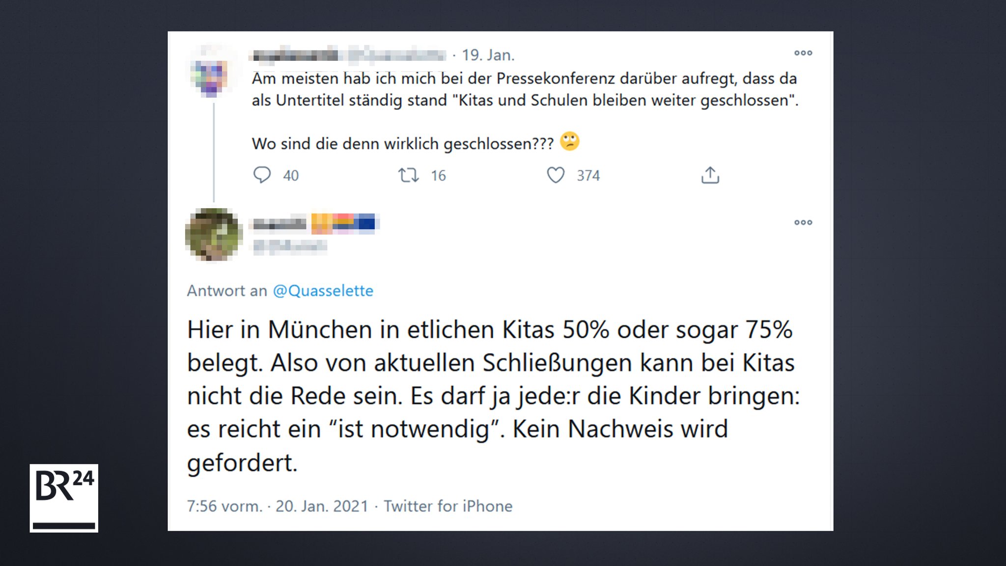 Auf Twitter beschweren sich Nutzer, wie voll die KItas vielerorts sind. Ein Nachweis, dass man Notbetreuung braucht, sei nicht notwendig. 