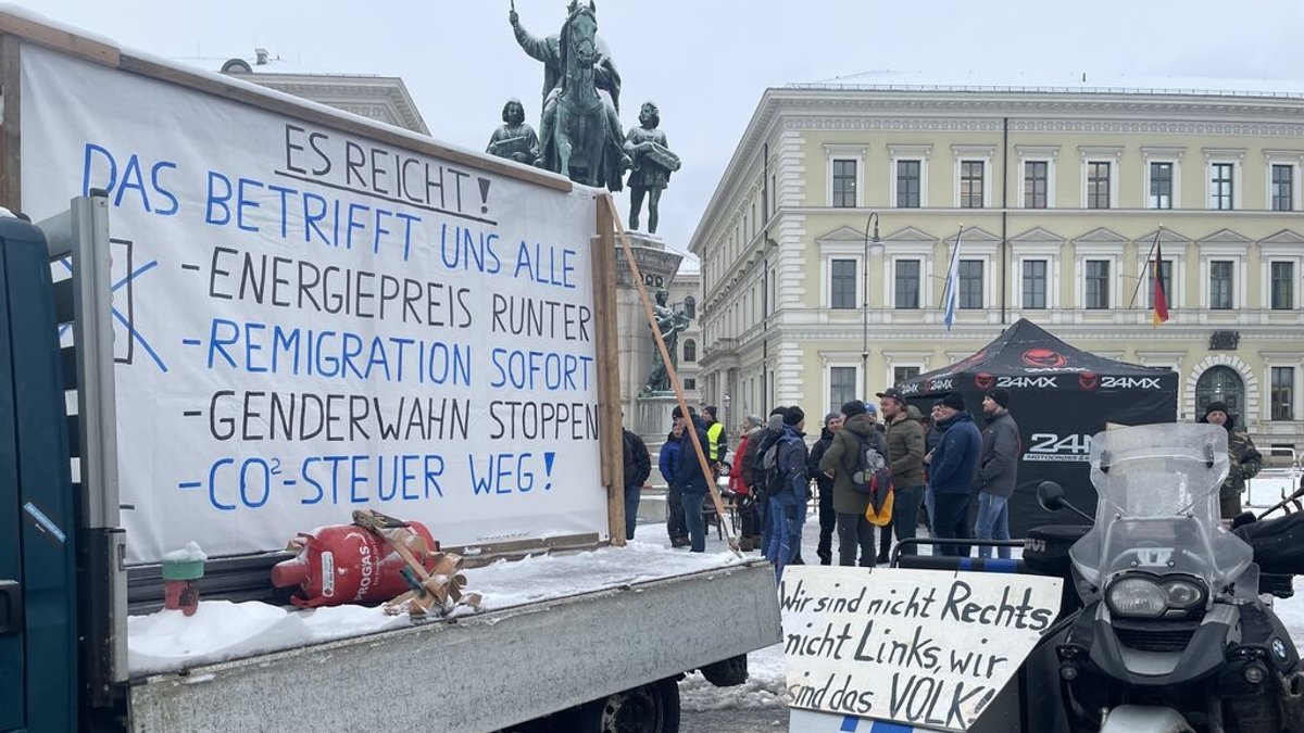 08.01.2024, München - Bauern in ganz Deutschland protestieren gegen den Abbau von Subventionen in der Landwirtschaft.