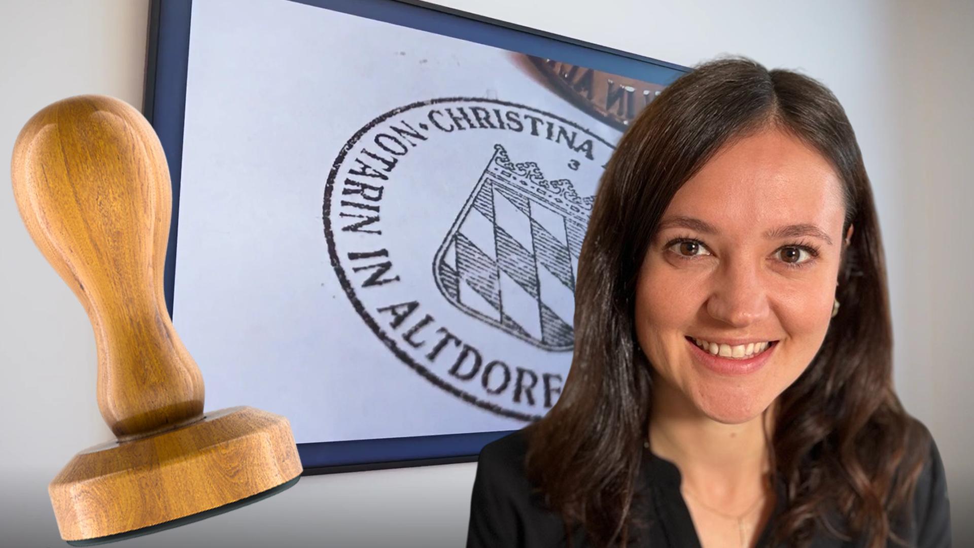 Christina ist Notarin seit 1.12.24 mit eigenem Notarssitz. 