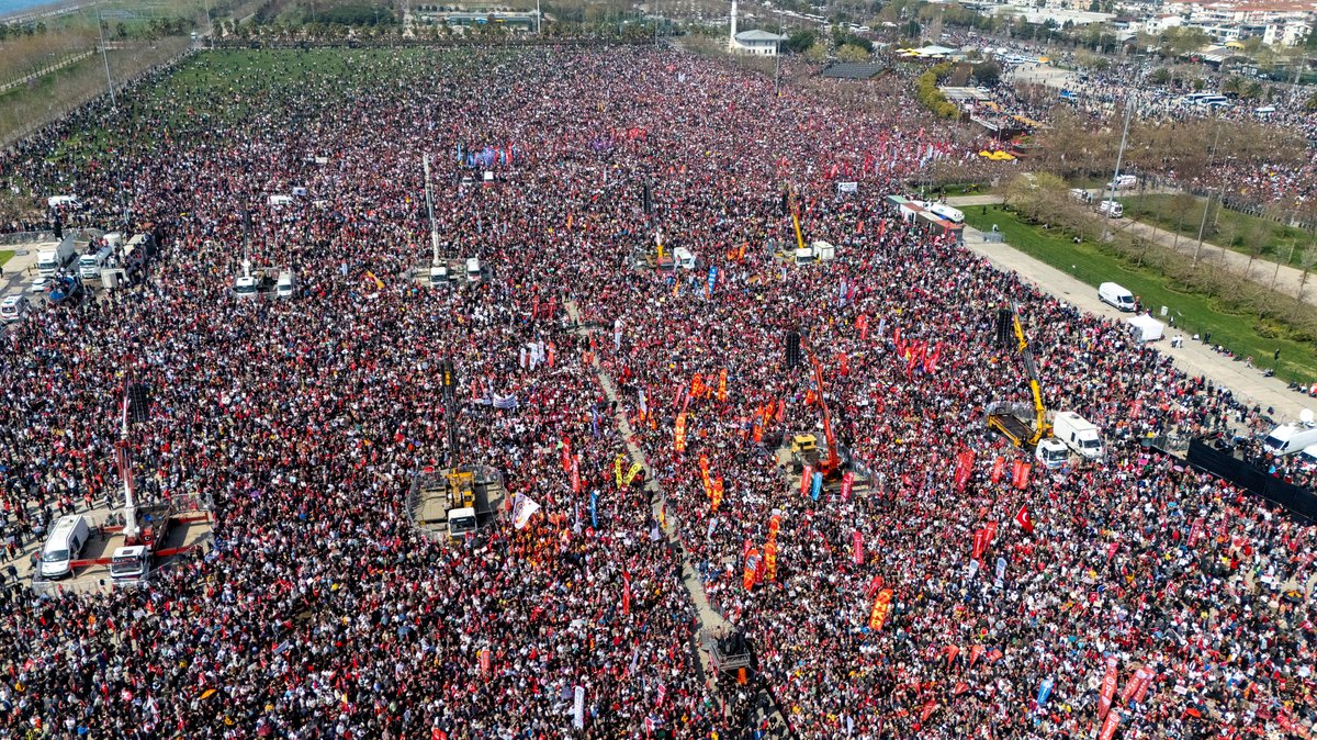 Luftaufnahme der Proteste in Istanbul