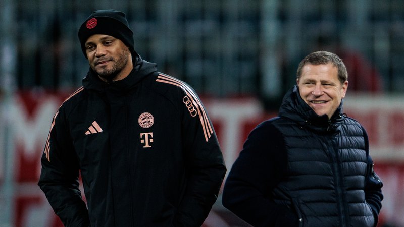 Vincent Kompany (l.) und Max Eberl | Bild: picture-alliance/dpa Vincent Kompany (l.) und Max Eberl