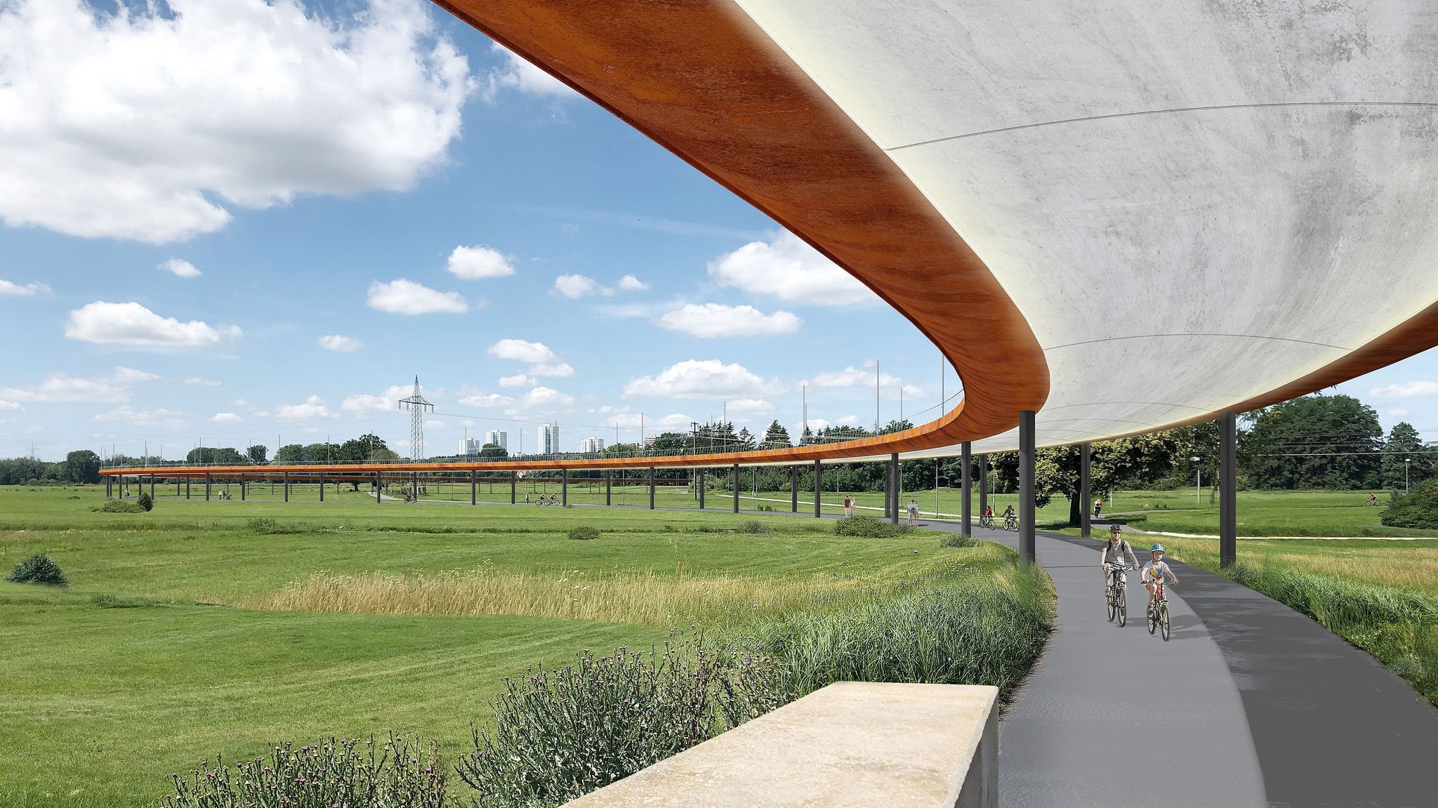 Visualisierung der geplanten Brücke an der Wöhrmühle in Erlangen