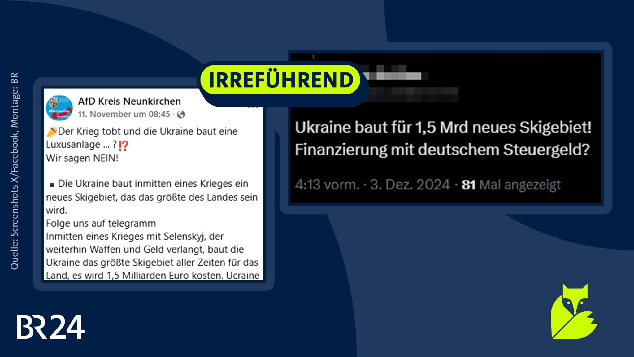 Das Skigebiet in der Westukraine wird von privaten Investoren finanziert, nicht vom ukrainischen Staat und nicht mit deutschem Steuergeld.