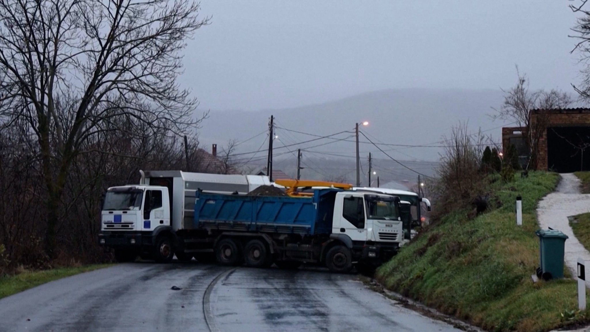 Straßenblockade im Kosovo