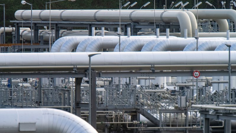 Gasempfangsstation am Standort Lubmin in Mecklenburg-Vorpommern (Archivbild von 2022) | Bild: dpa-Bildfunk/Stefan Sauer Gasempfangsstation am Standort Lubmin in Mecklenburg-Vorpommern (Archivbild von 2022)