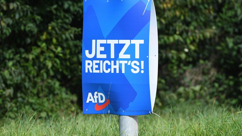 Plakat der AfD im bayerischen Landtagswahlkampf