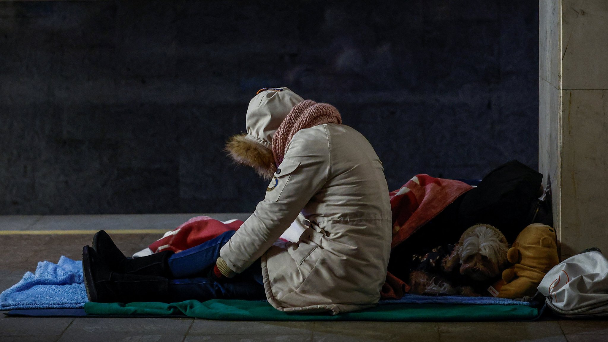 Einwohner von Kiew suchten Schutz in der U-Bahn