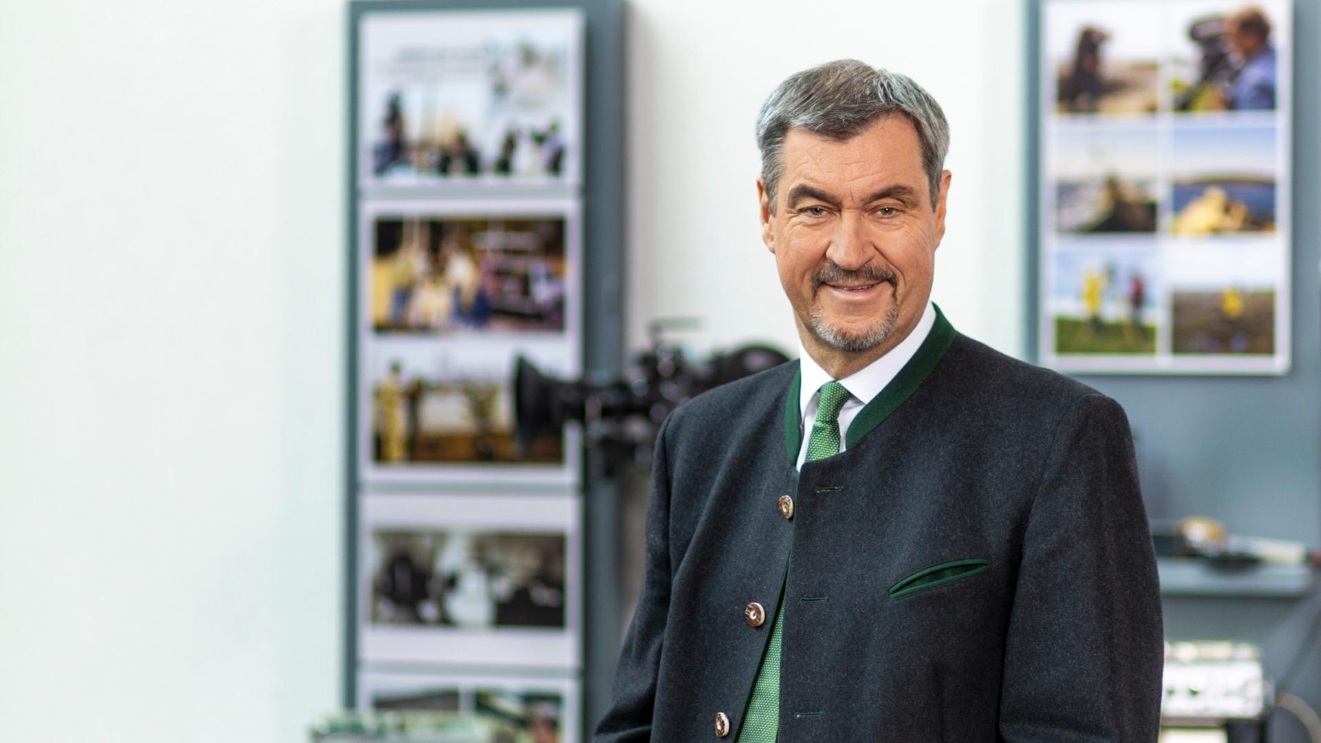 Der Bayerische Ministerpräsident Markus Söder bei seiner Neujahrsansprache zum Jahreswechsel