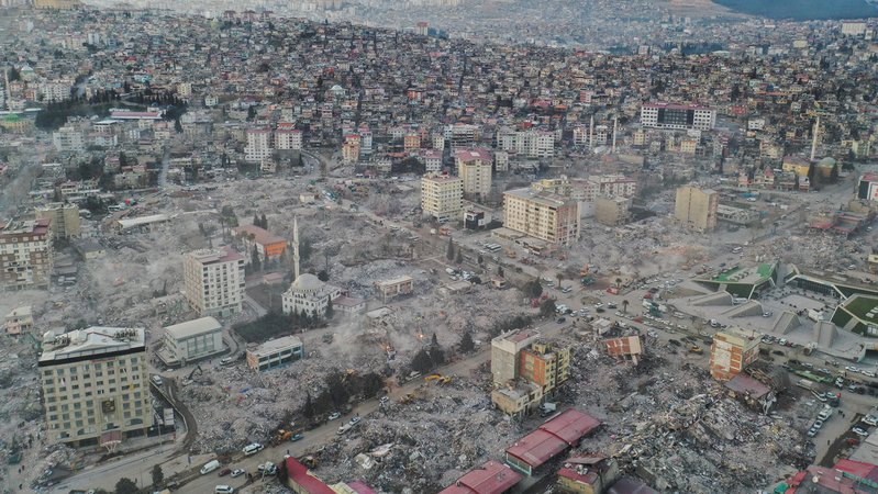 Zerstörte Häuser in Kahramanmaras, Türkei
