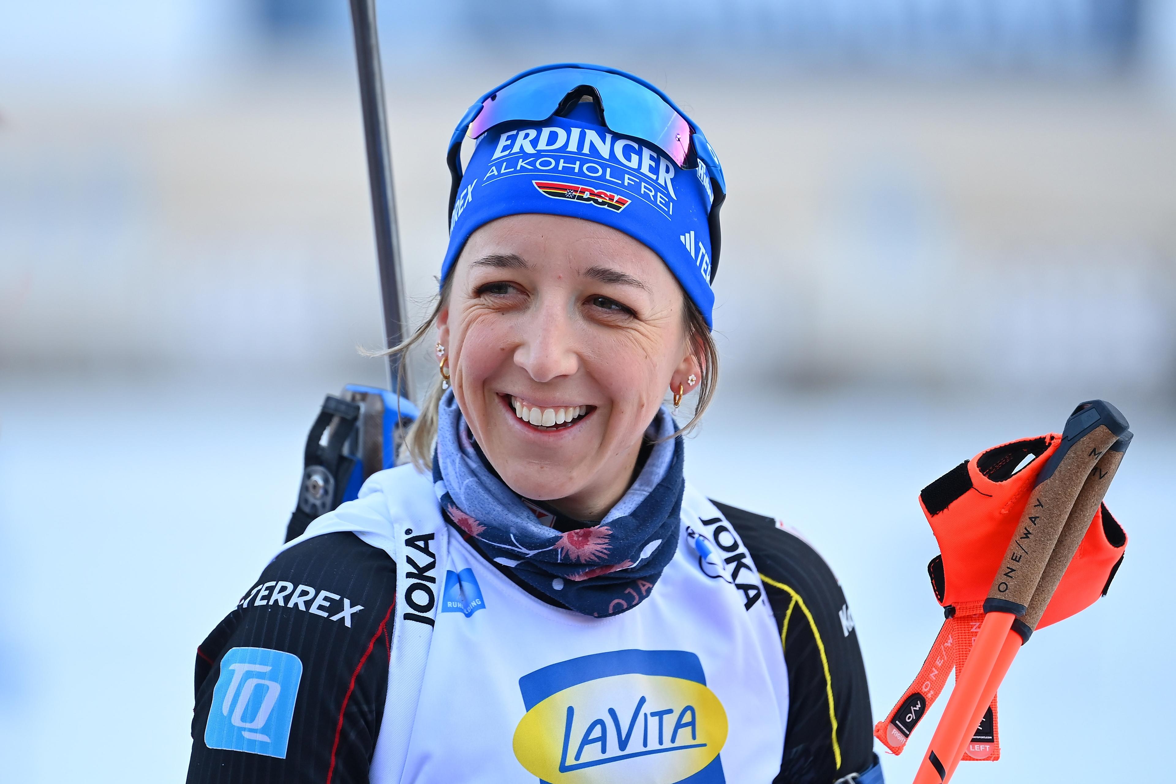 Franziska Preuß nach dem Damen-Sprint in Ruhpolding