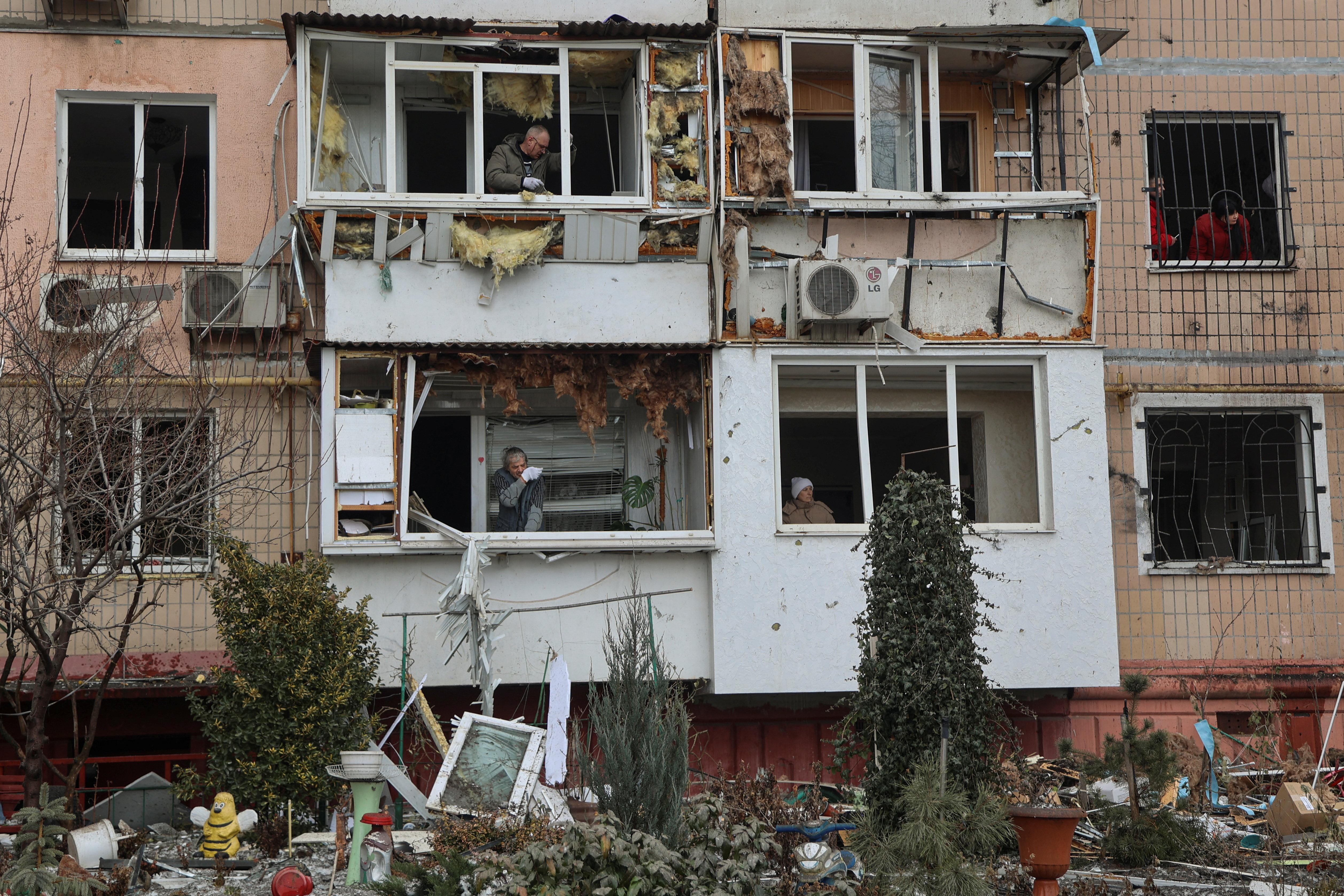 Zerstörtes Haus in Saporischschja