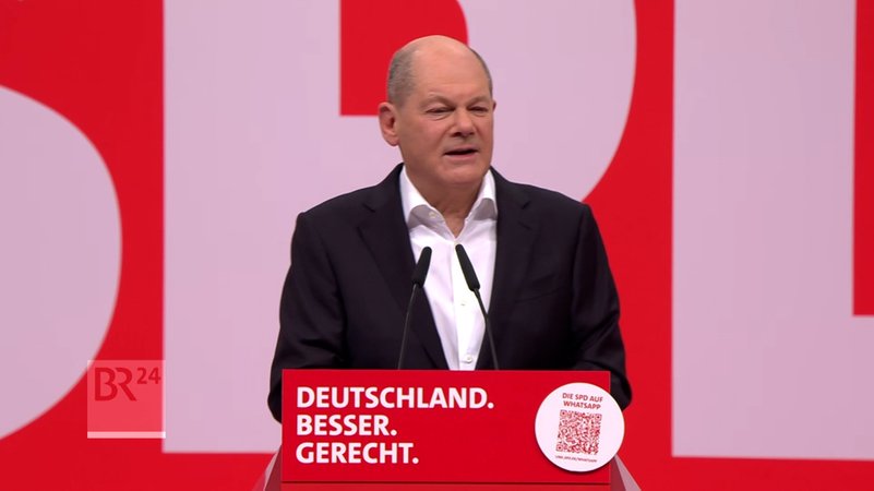 Kanzler Olaf Scholz sprach beim SPD-Parteitag