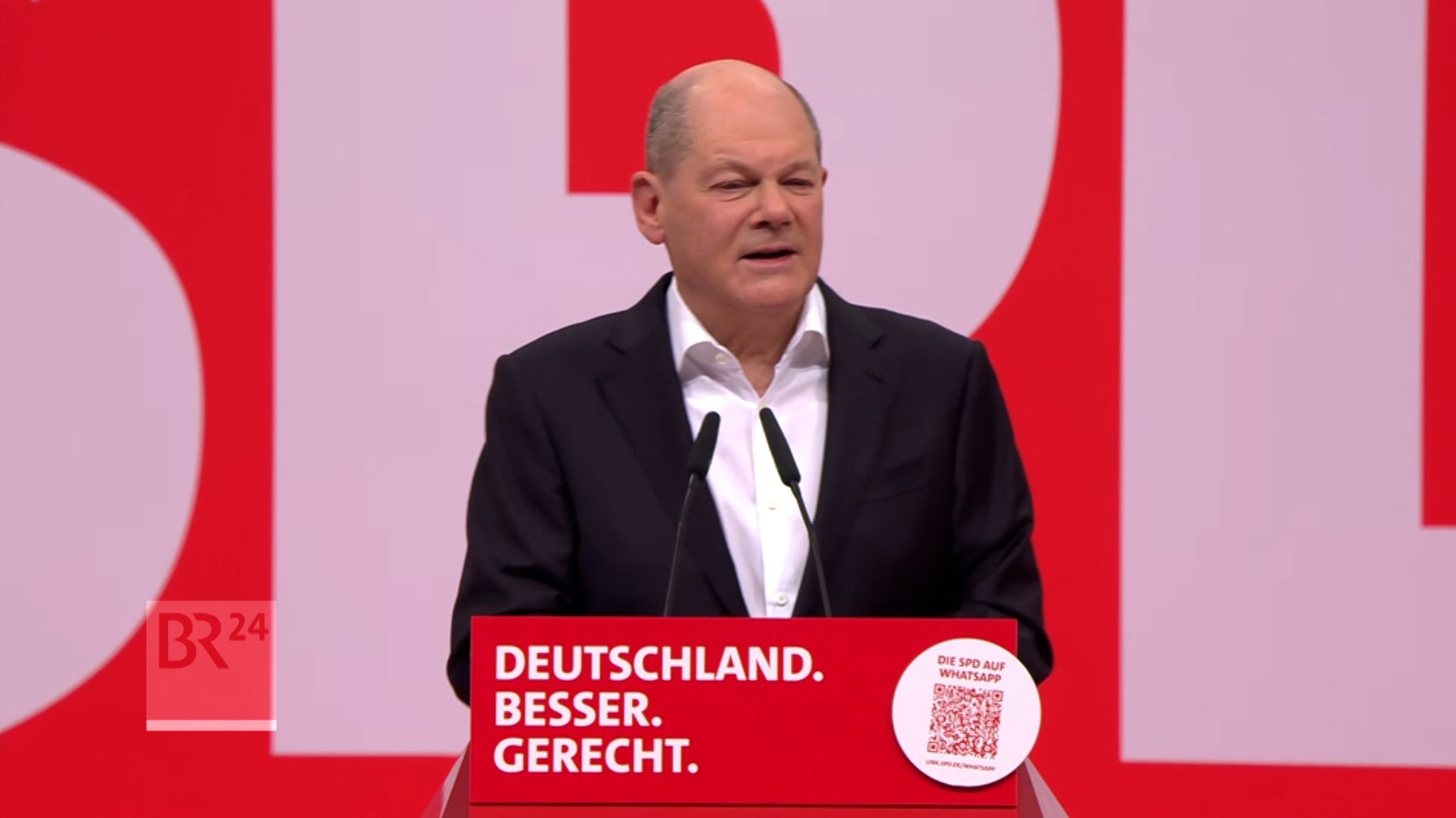 Kanzler Olaf Scholz sprach beim SPD-Parteitag