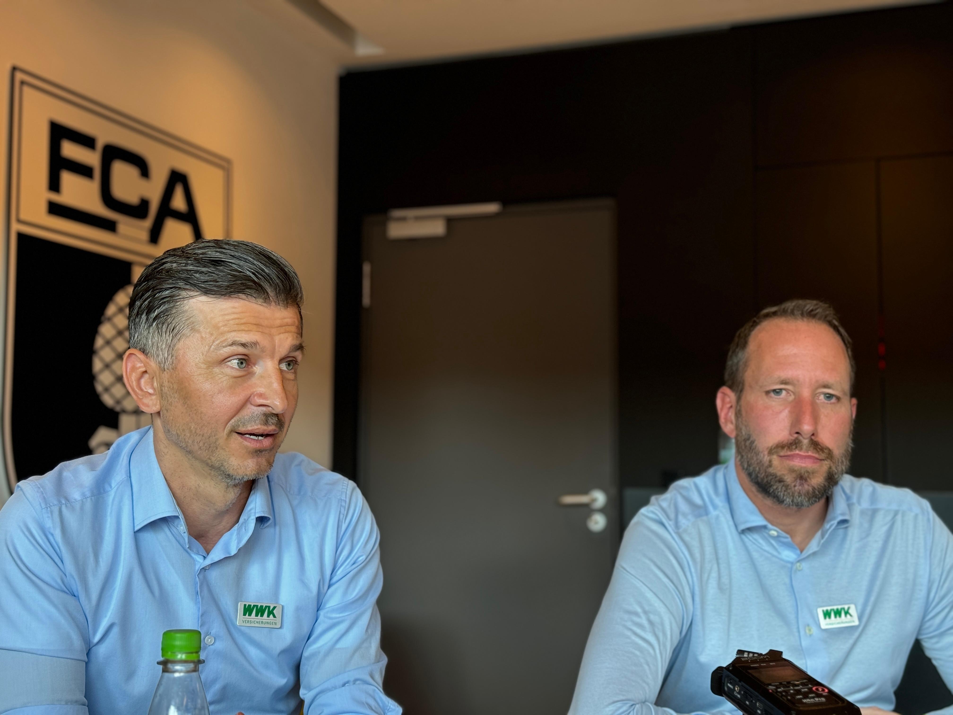 FCA-Sportchef Marinko Jurendic (links) und FCA-Geschäftsführer Michael Ströll (rechts).