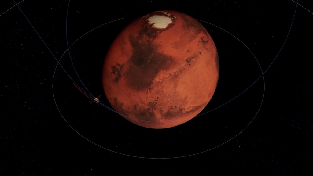 Die Mars-Sonde "Hope" hat die Umlaufbahn des roten Planeten erreicht. Die Reise begann vor sieben Monaten in Japan. | Bild: BR Die Mars-Sonde "Hope" hat die Umlaufbahn des roten Planeten erreicht. Die Reise begann vor sieben Monaten in Japan.