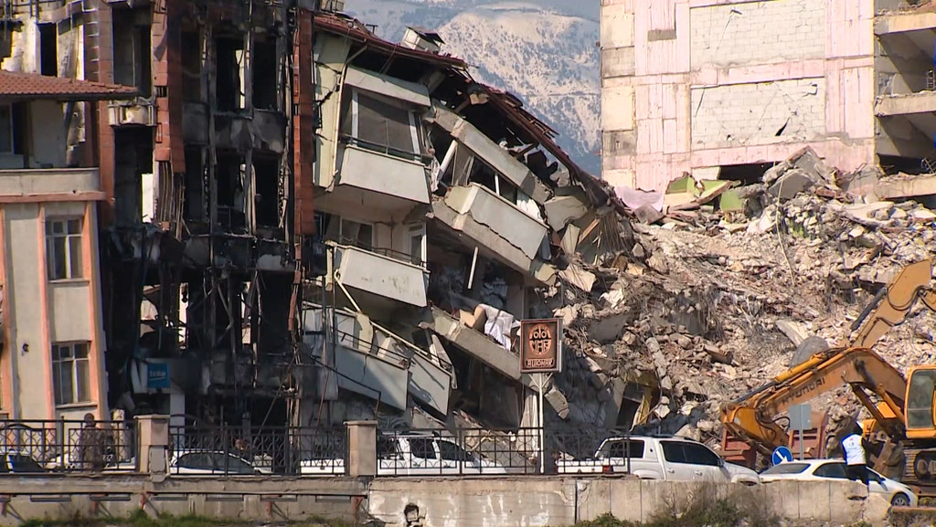 Große Zerstörung im Erdbebengebiet