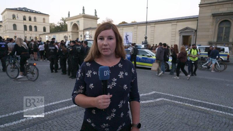 Interview: BR-Reporterin Sandra Demmelhuber zur "Pro Palästina"-Demo am Odeonsplatz