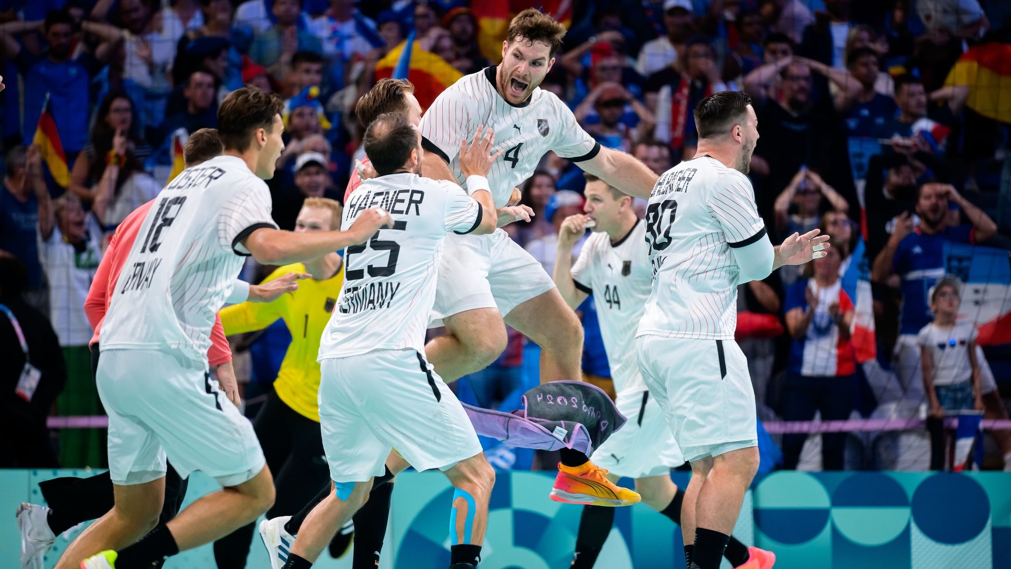 Jubel Handball Deutschland Frankreich Olympia