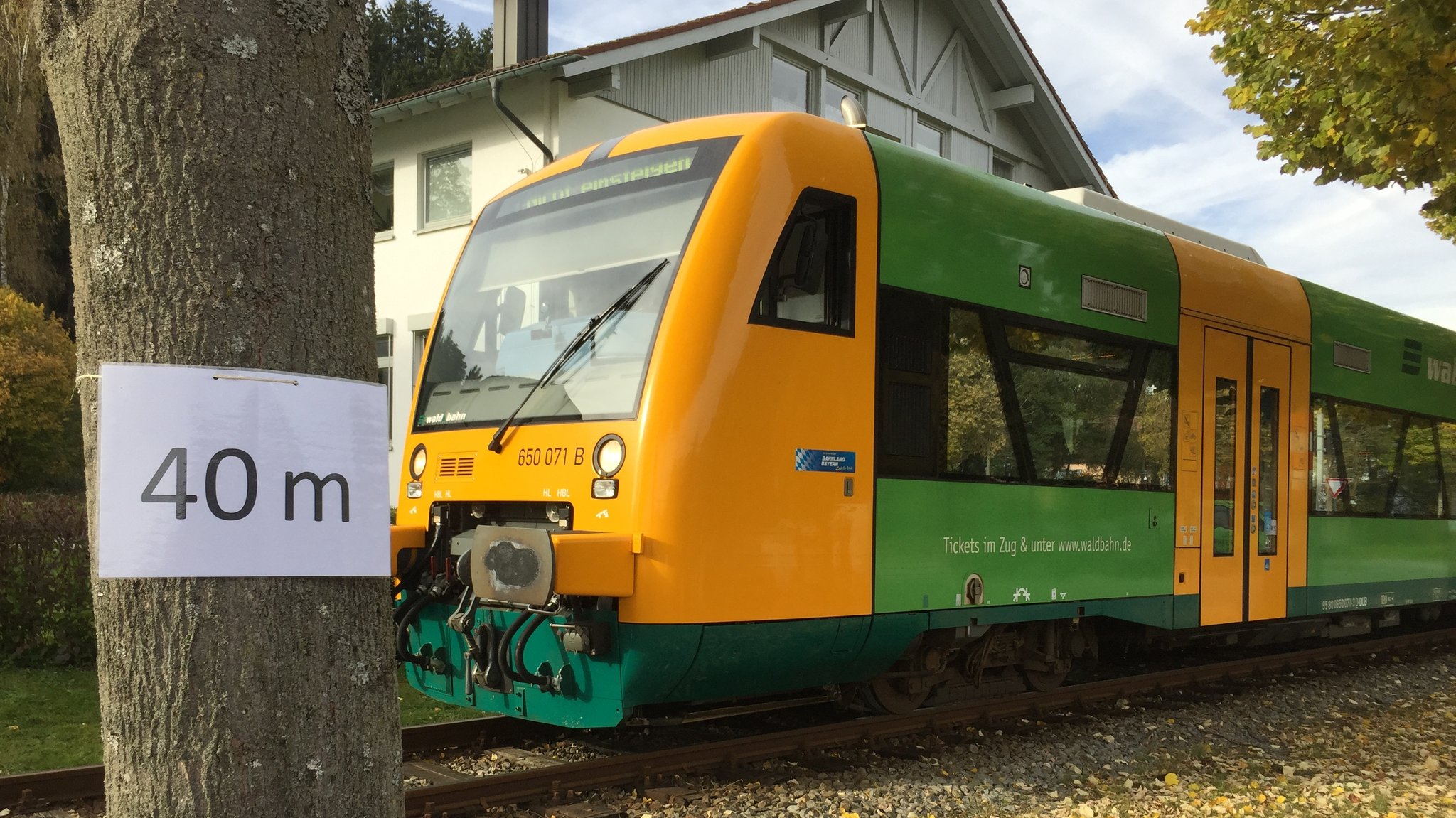 Die Waldbahn kommt erst 40 Meter nach der Vollbremsung zum Stehen