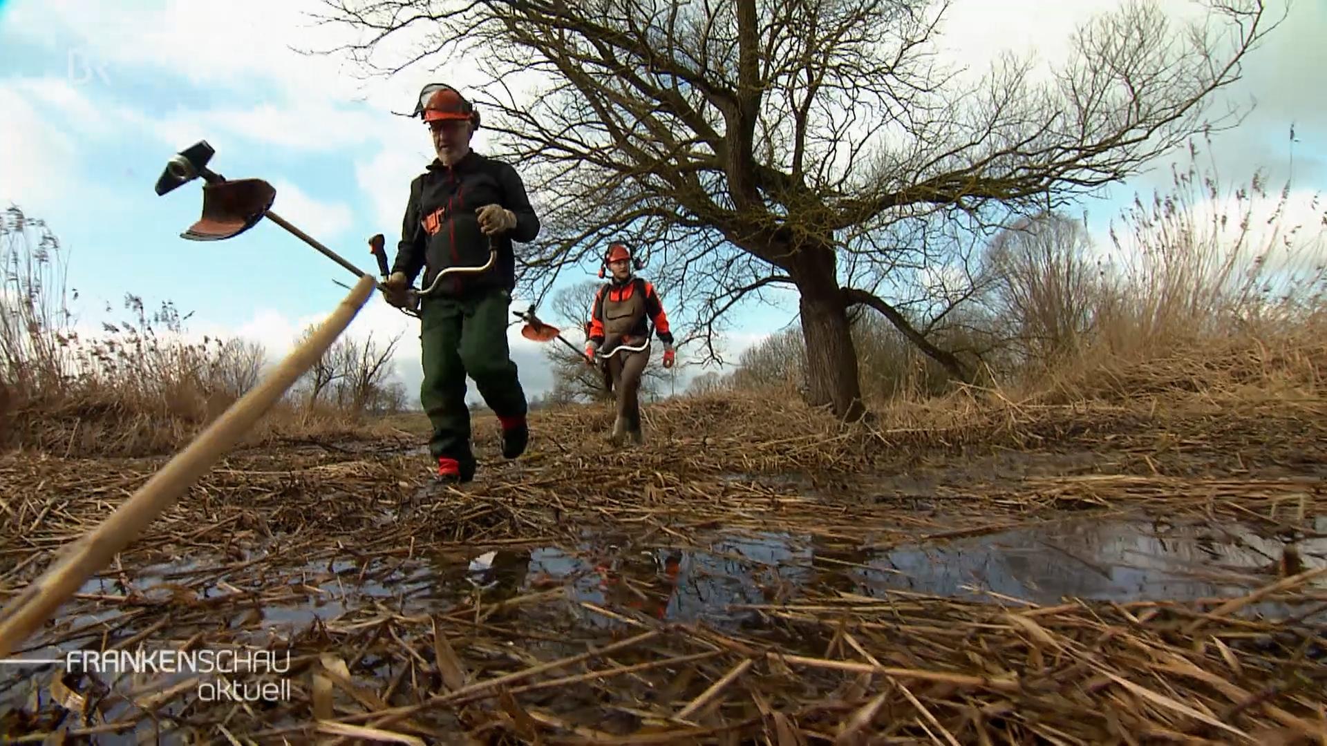 Naturschützer auf dem Weg zum Altmühlsee.