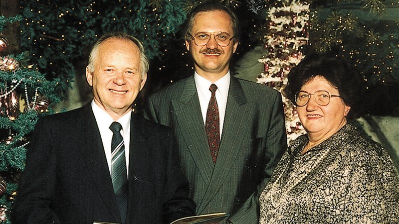 Wolfgang, Harald und Käthe Wohlfahrt (v.l.) in den frühen 1990er-Jahren