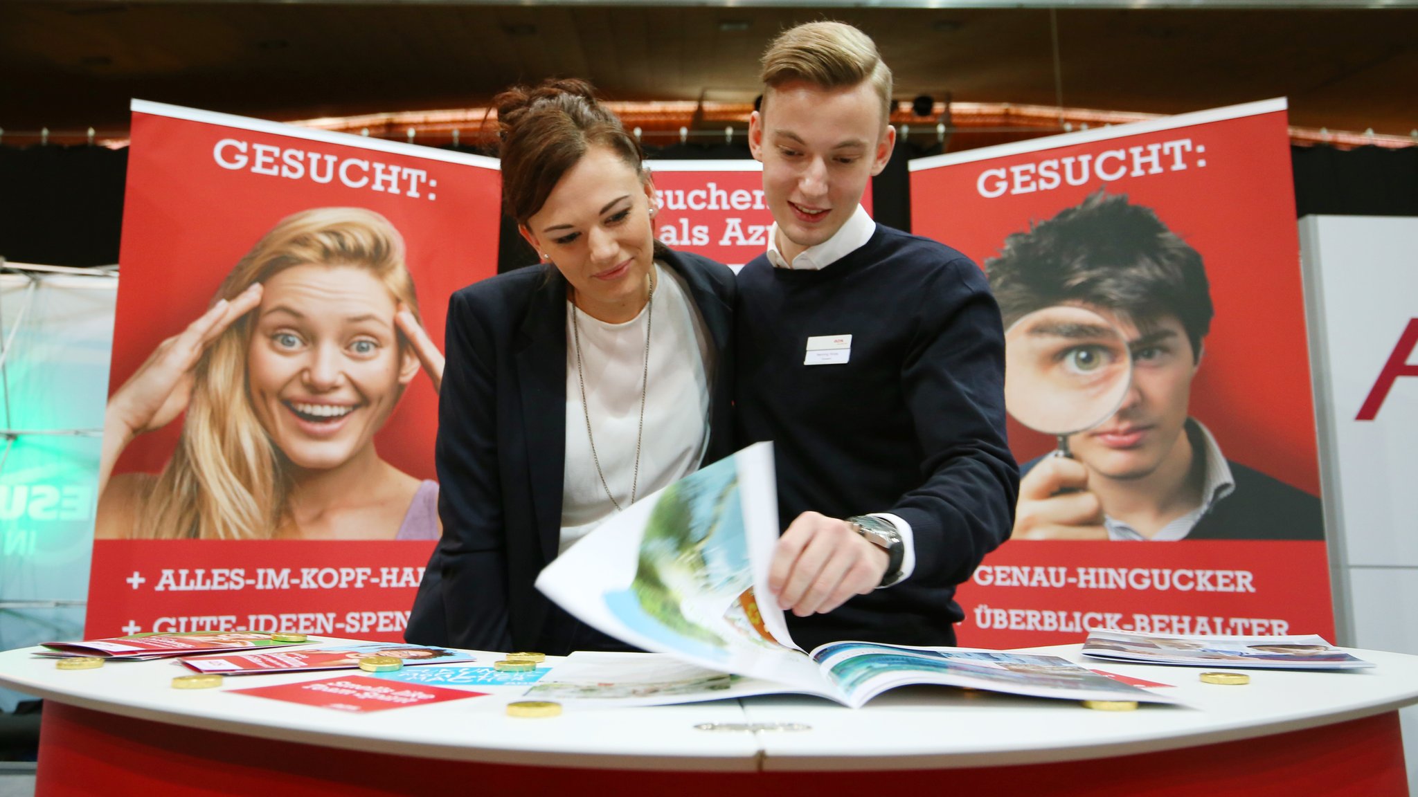 Stand auf einer Jobmesse (Symbolbild)