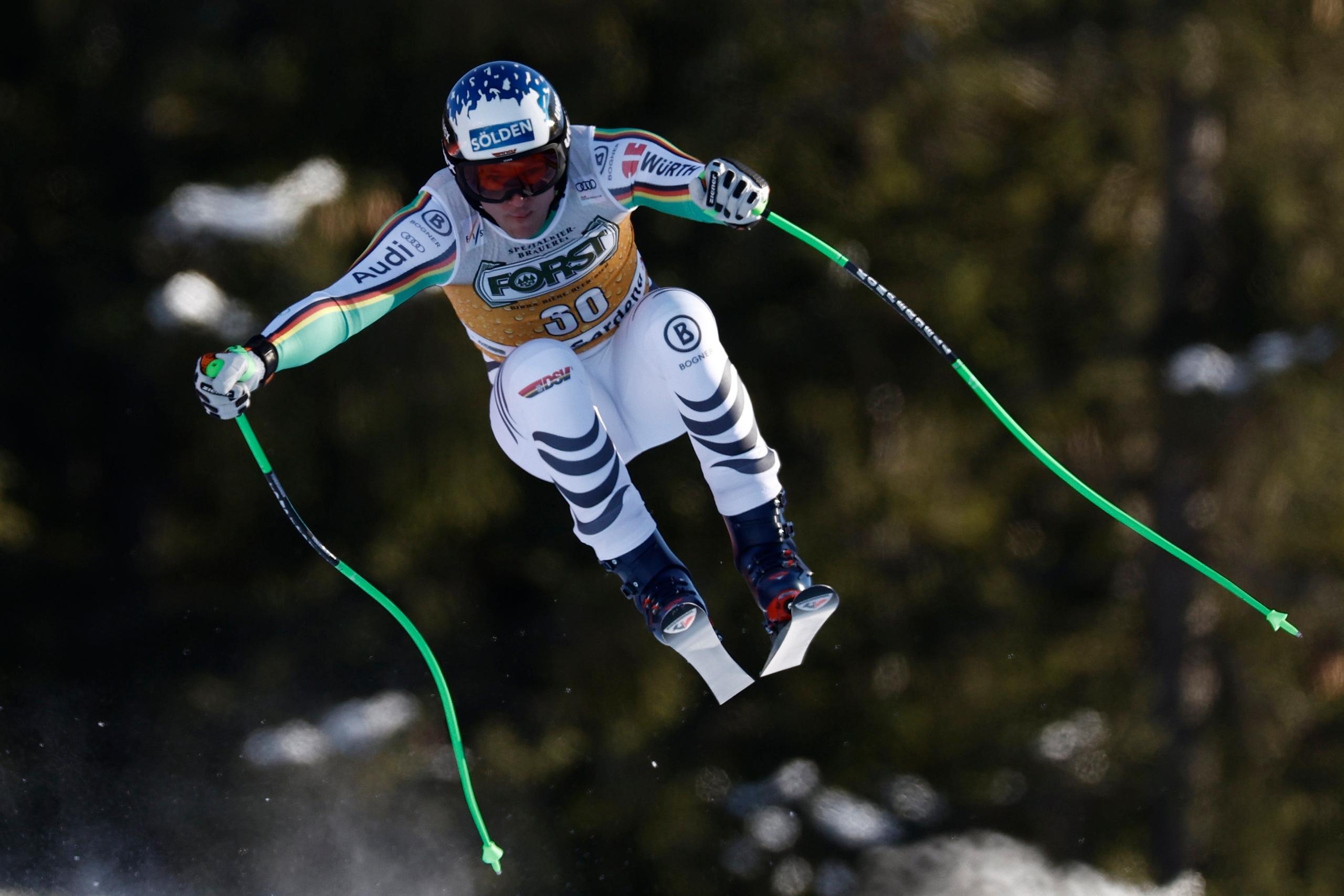 16.12.2023, Italien, Gröden: Ski alpin: Weltcup, Abfahrt, Herren. Thomas Dreßen aus Deutschland in Aktion. 