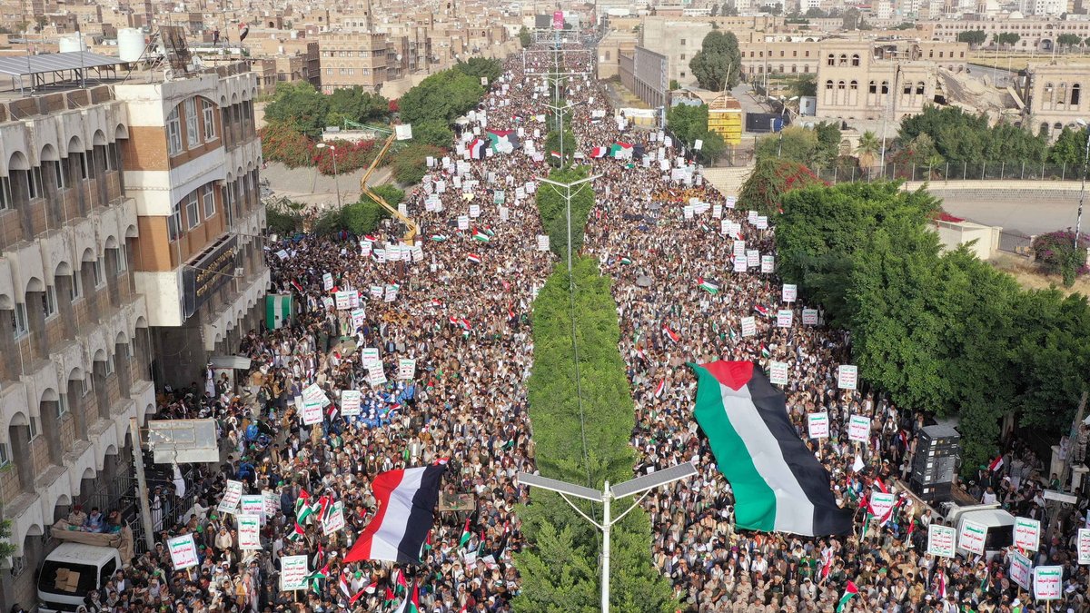 Solidaritätsdemonstration für die Hamas und Palästina in Sanaa, Jemen am 7. Oktober 2023