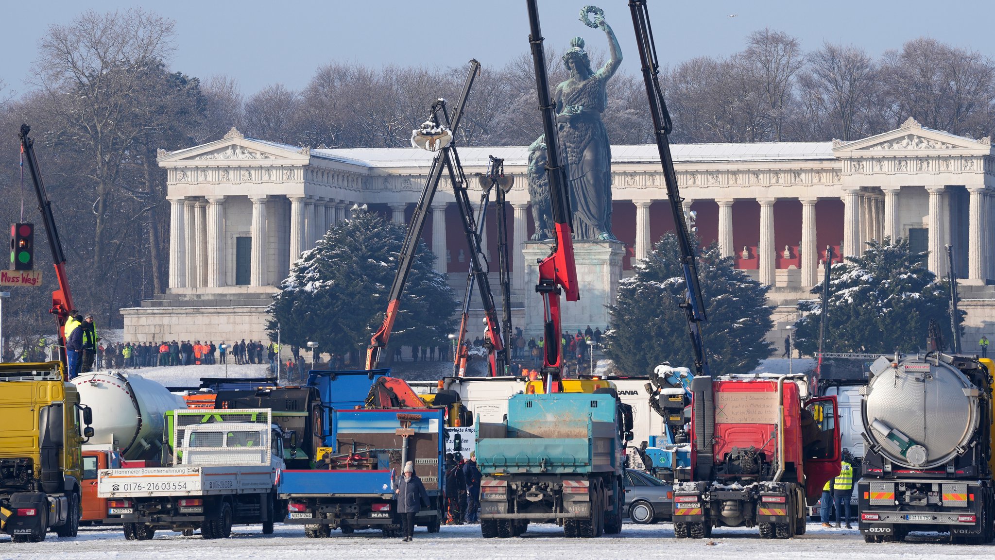 Januar 2024: Lkw-Demo auf der Münchner Theresienwiese