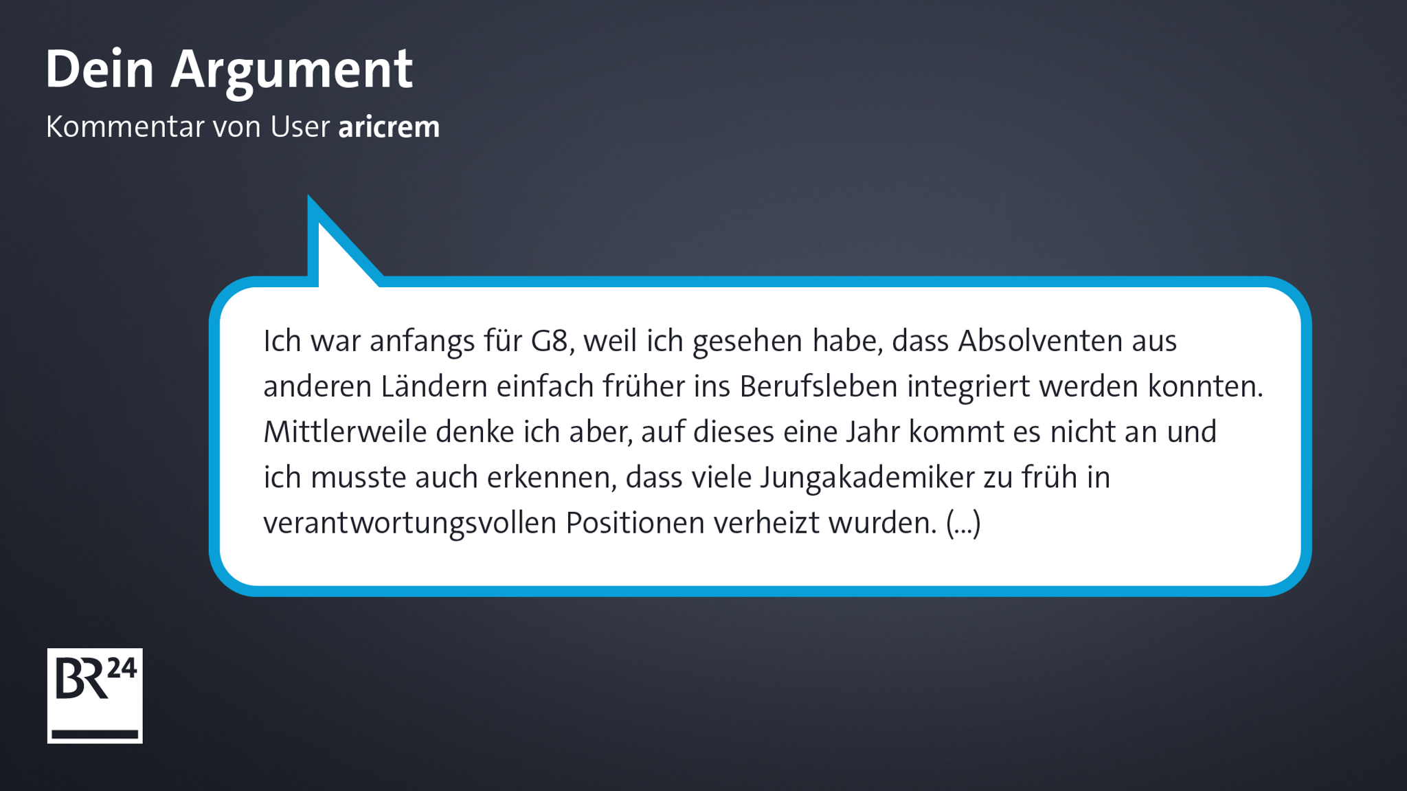 Ein Kommentar bei BR24 unter dem Beitrag "Schulbeginn: Lehrkräftemangel – und ein besonderer Abi-Jahrgang"