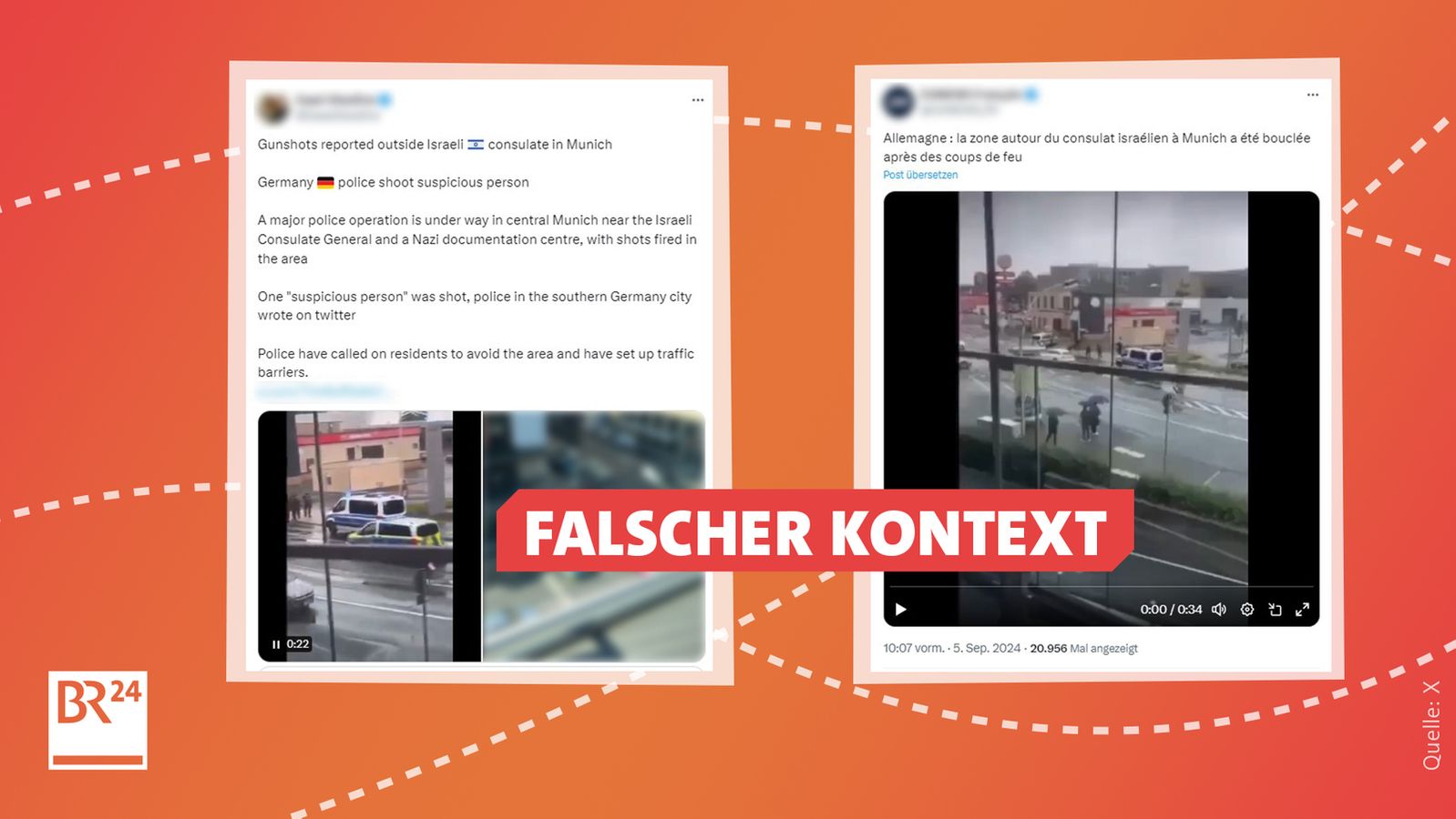 Image accompanying Video zeigt Polizeieinsatz nach Schüssen an israelischem Generalkonsulat in München