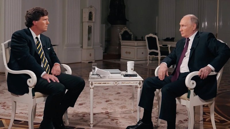 Wladimir Putin im Interview mit dem ultra-konservativen Moderator Tucker Carlson