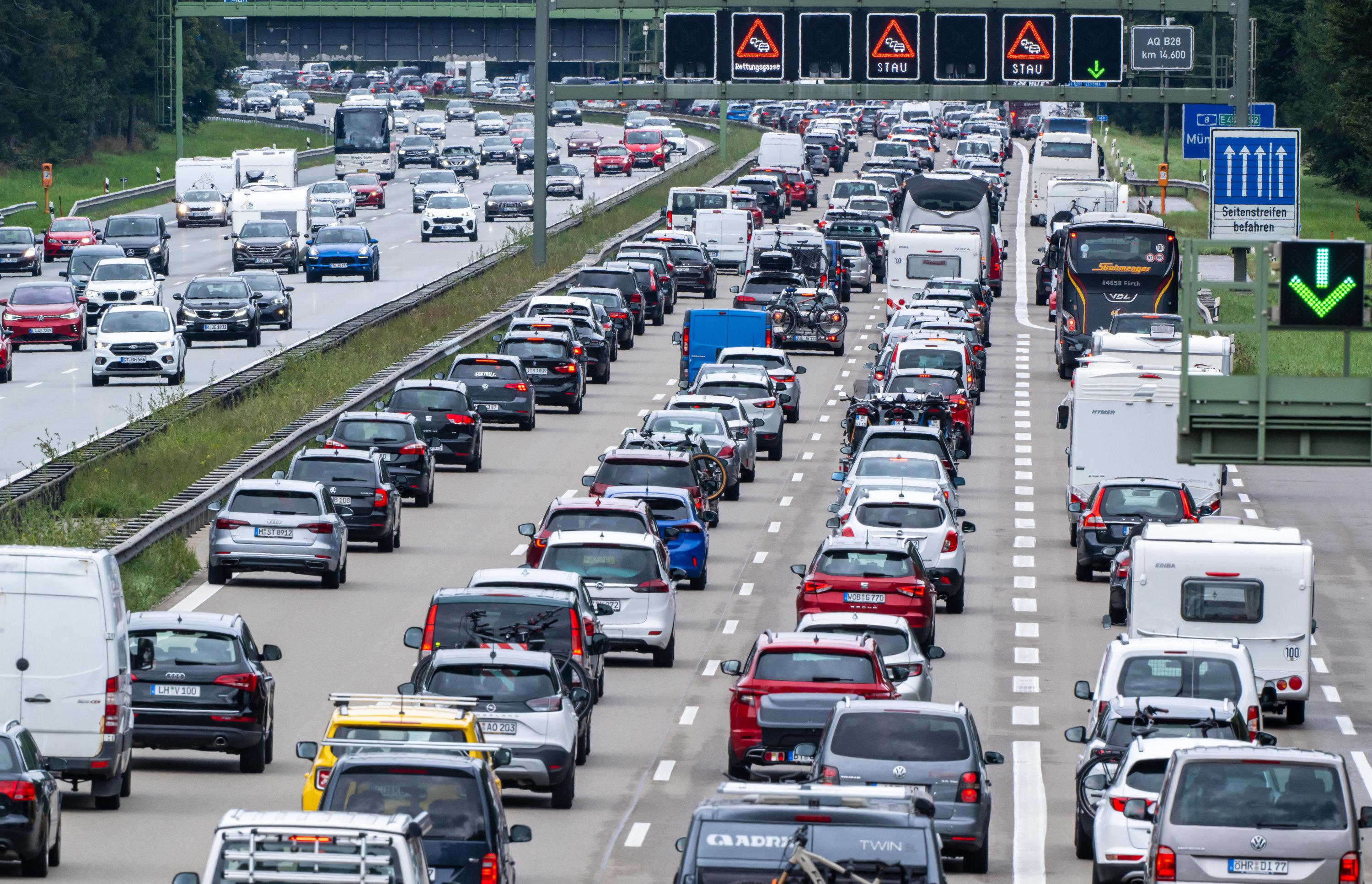 Stau auf einer bayerischen Autobahn