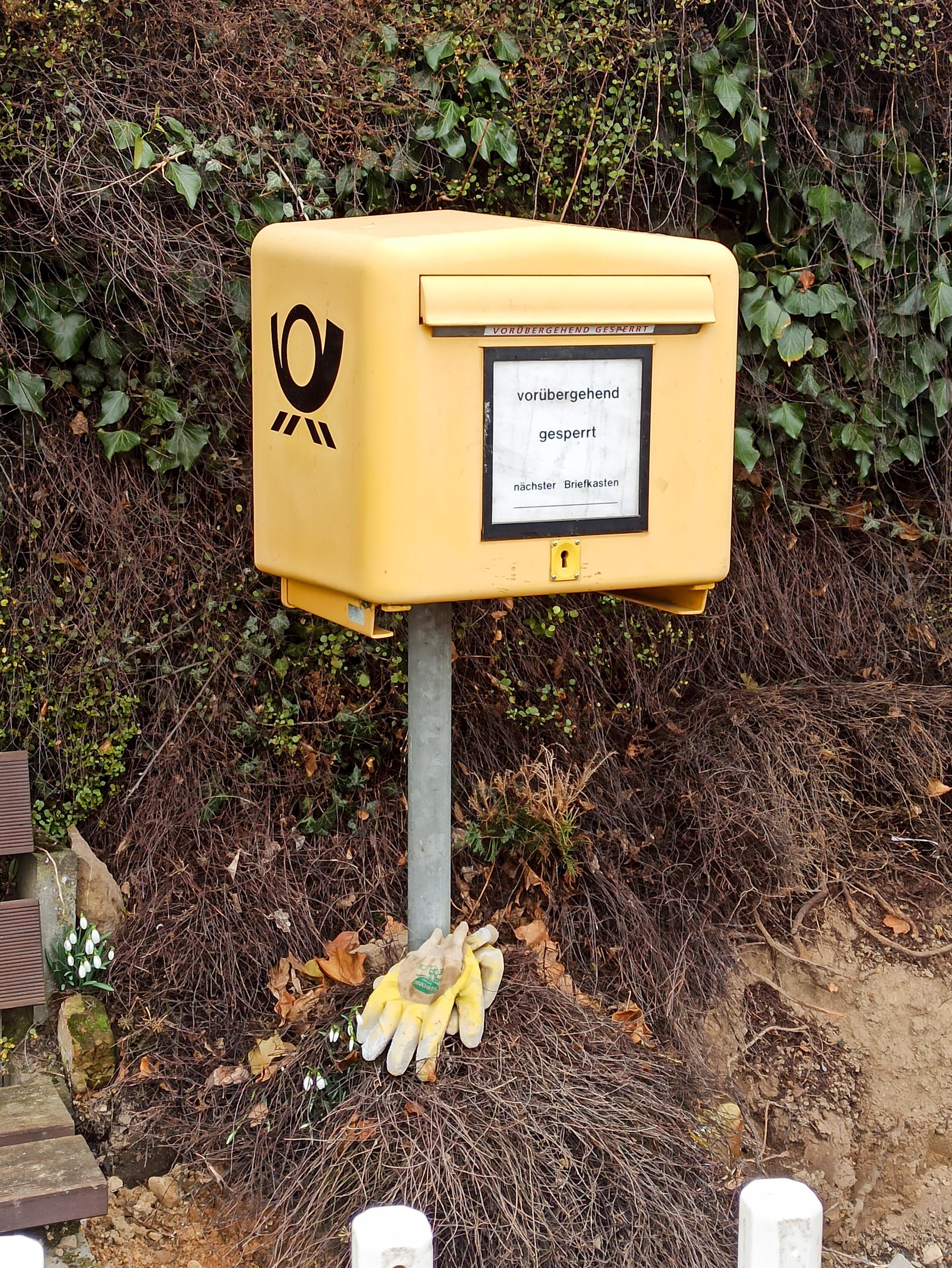EinBriefkasten der vorübergehend geschlossen ist