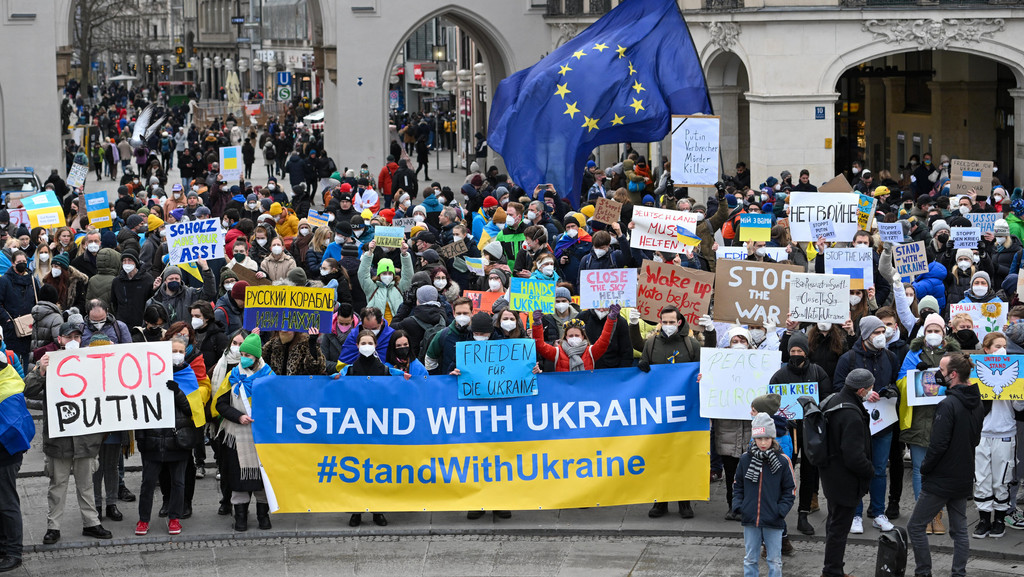 Proteste gegen den Ukraine-Krieg in München